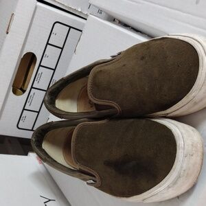 Vans Classic Slip On 13 suede/leather green skate men’s casual shoe